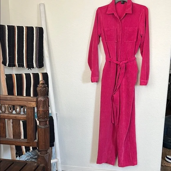 Wild Fable Courderoy Pink Jumpsuit - Picture 3 of 4